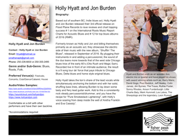 Holly Hyatt and Jon Burden Biography