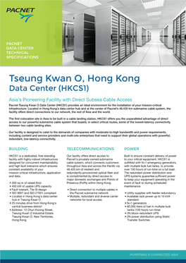 Tseung Kwan O, Hong Kong Data Center (HKCS1)