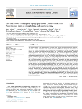 Late Cretaceous–Palaeogene Topography of the Chinese Tian Shan