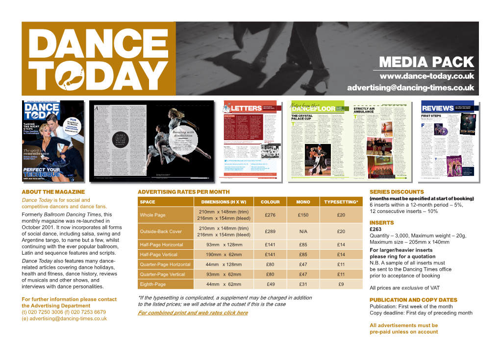 MEDIA PACK Advertising@Dancing-Times.Co.Uk