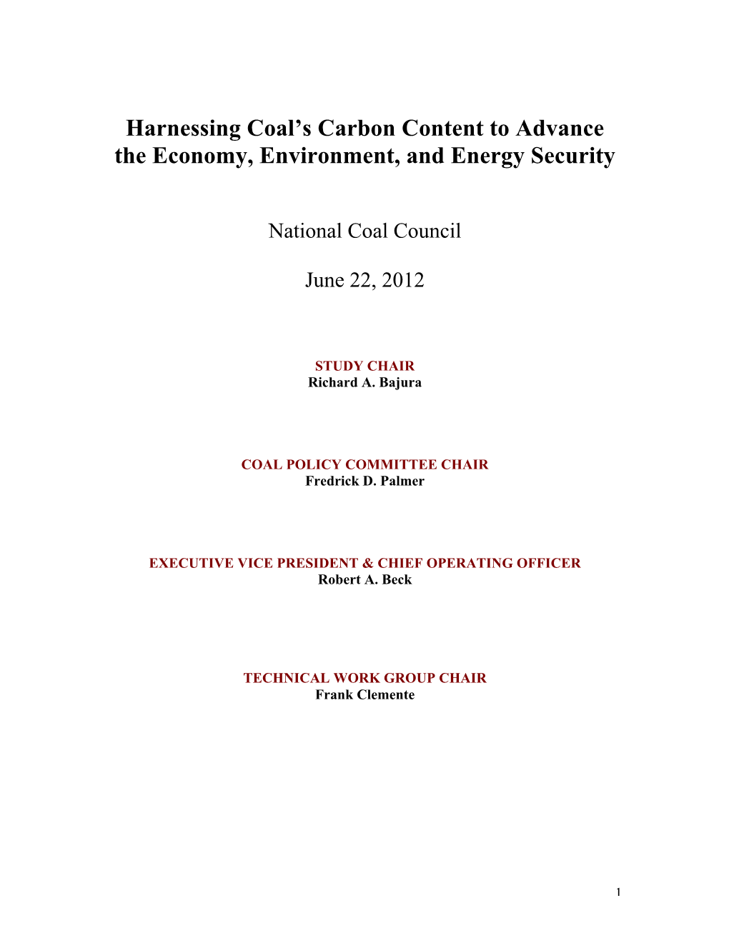 Harnessing Coal's Carbon Content to Advance the Economy