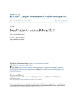 Nepal Studies Association Bulletin, No. 8 Nepal Studies Association