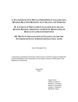 Benzoin Reaction Between Acyl Silanes and Nitrones