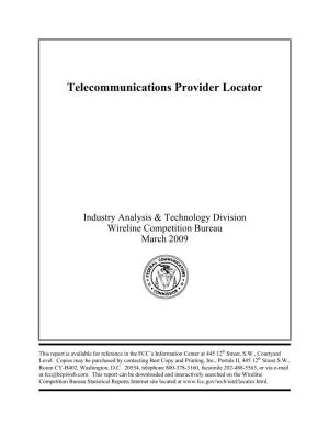 Telecommunications Provider Locator