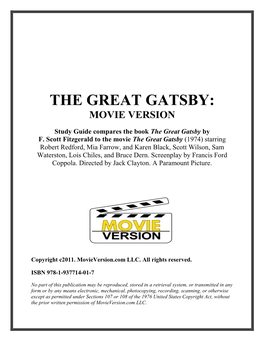 The Great Gatsby: Movie Version
