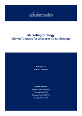 Marketing Strategy Market Analysis for Axxessio Voice Strategy