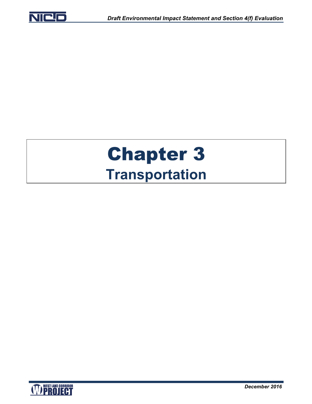 West Lake Corridor DEIS Ch 3 Transportation