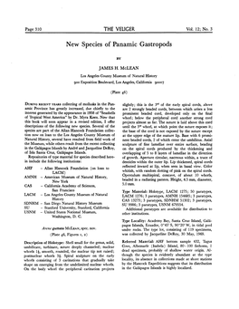 New Species of Panamic Gastropods