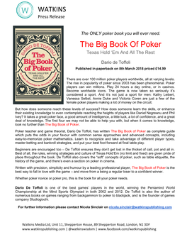 The Big Book of Poker Texas Hold ‘Em and All the Rest