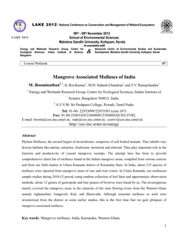 Mangrove Associated Molluscs of India