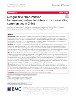 Dengue Fever Transmission Between a Construction Site and Its