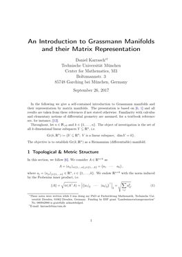 A Comprehensive Introduction to Grassmann Manifolds