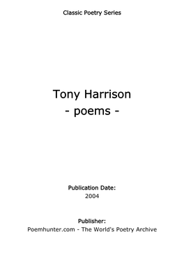 Tony Harrison - Poems