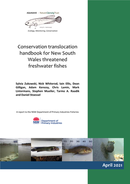 Conservation Translocation Handbook for New South Wales Threatened Freshwater Fishes