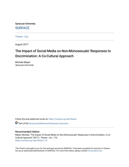 The Impact of Social Media on Non-Monosexualsâ•Ž Responses