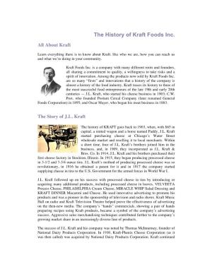 The History of Kraft Foods Inc