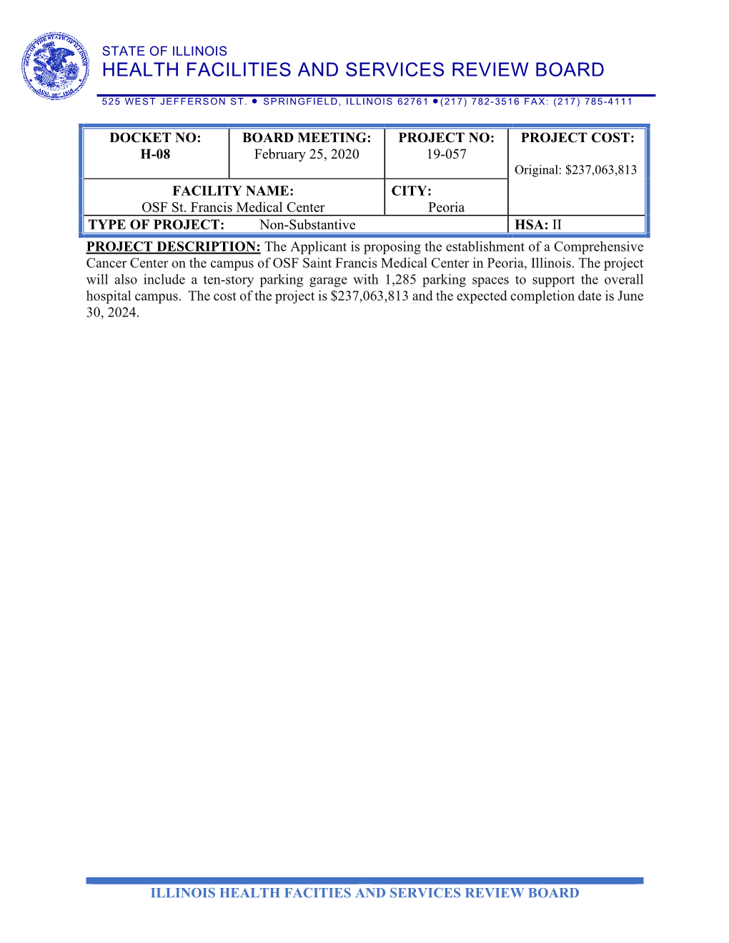 Health Facilities and Services Review Board