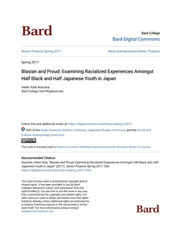 Blasian and Proud: Examining Racialized Experiences Amongst Half Black and Half Japanese Youth in Japan