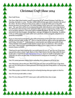 Christmas Craft Show Application 2013