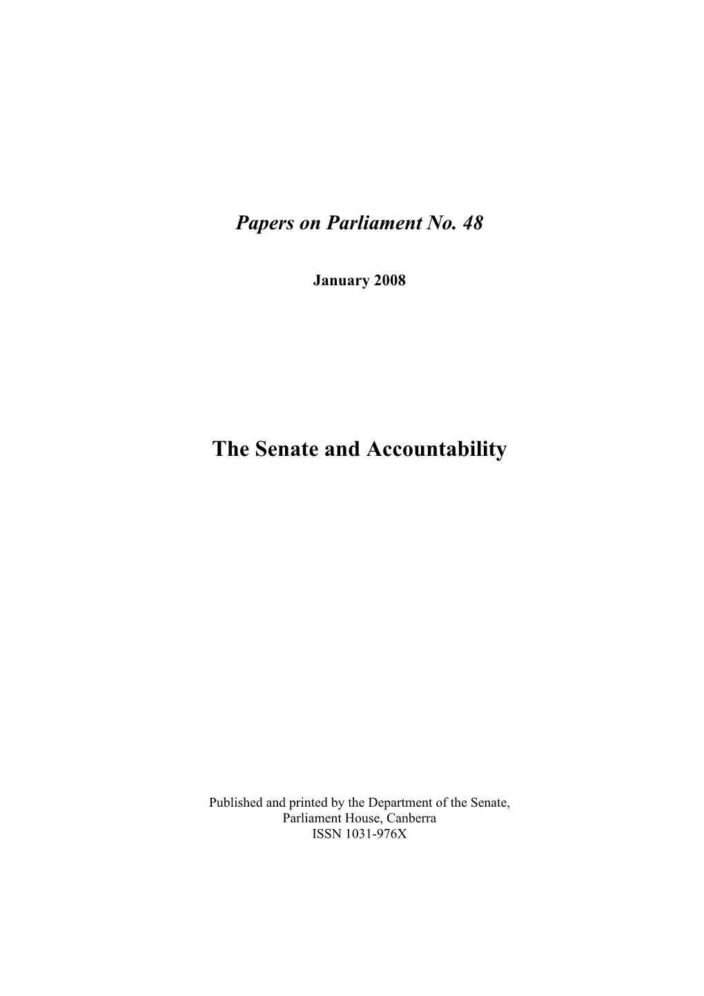 Papers on Parliament No