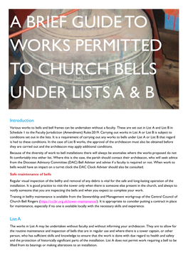 A Brief Guide to Work Permitted to Church Bells