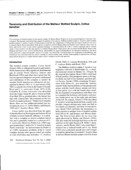 Taxonomy and Distribution of the Malheur Mottled Sculpin, Coffus