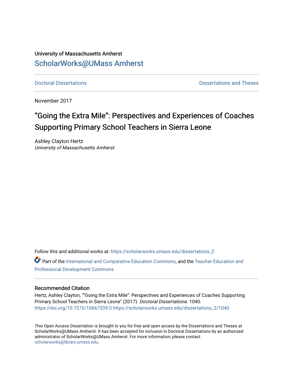 “Going the Extra Mile”: Perspectives and Experiences of Coaches Supporting Primary School Teachers in Sierra Leone