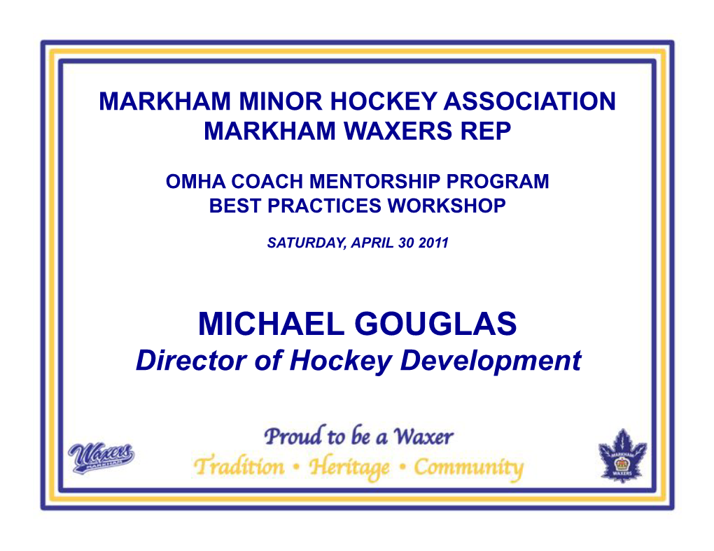 Omha Coach Mentorship Program Best Practices Workshop