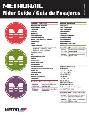 Rider Guide / Guía De Pasajeros