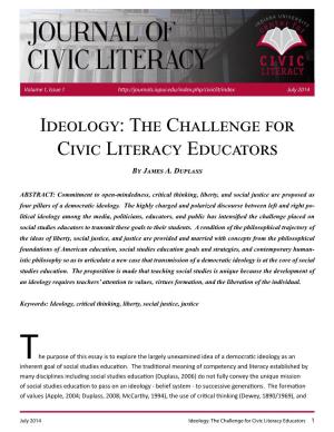 Ideology: the Challenge for Civic Literacy Educators by James A