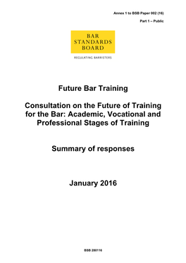 Future Bar Training Consultation on The