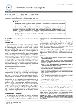 Case Report on Dressler's Syndrome