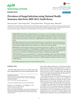 Prevalence of Fungal Infections Using National Health Insurance Data from 2009-2013, South Korea