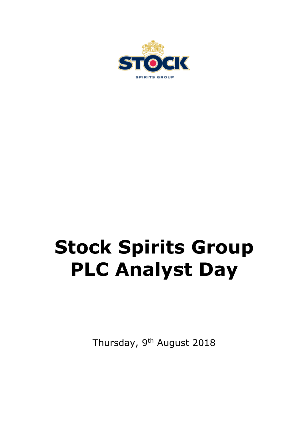 Stock Spirits Group PLC Analyst Day