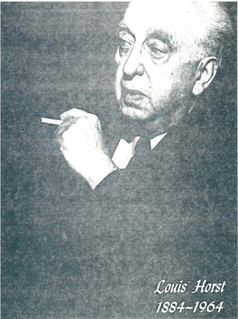 Louis Horst 1884-1964 Memorial Concert.Pdf