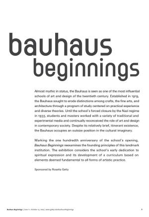 Bauhaus Beginnings Reexamines the Founding Principles of This Landmark Institution