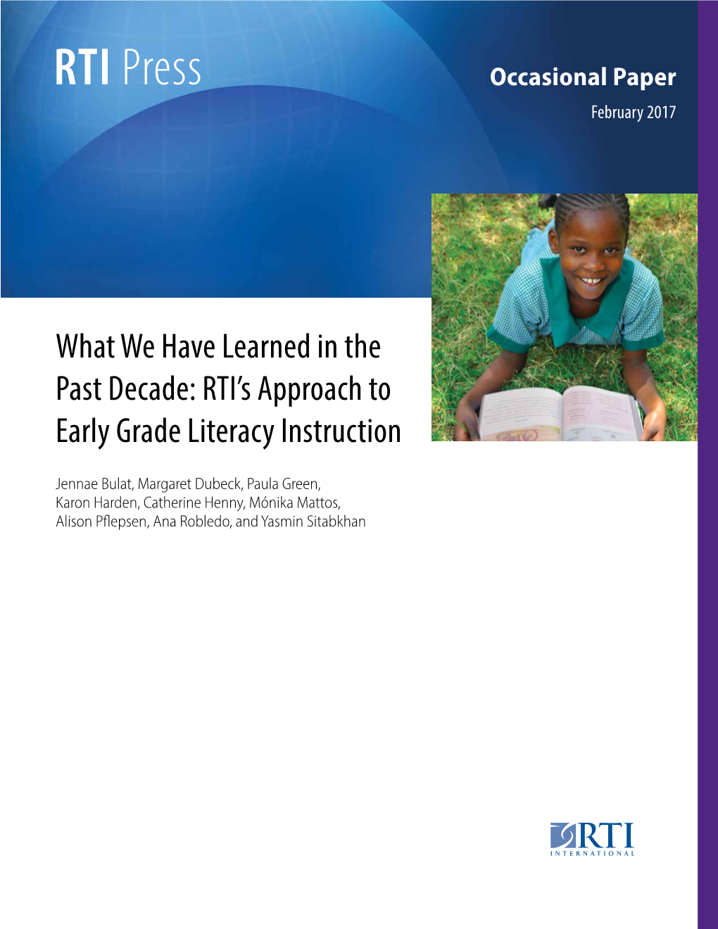 RTI's Approach to Early Grade Literay Instruction