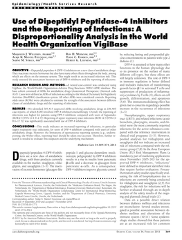 Use of Dipeptidyl Peptidase-4 Inhibitors and the Reporting of Infections: a Disproportionality Analysis in the World Health Organization Vigibase