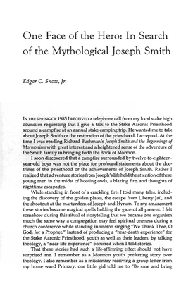 One Face of the Hero: in Search of the Mythological Joseph Smith