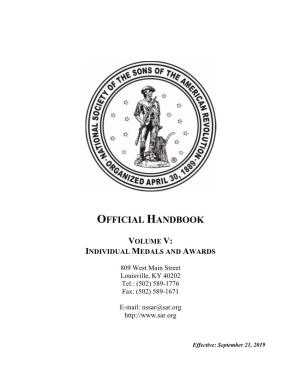 NSSAR Handbook Volume V (15 July 2019)