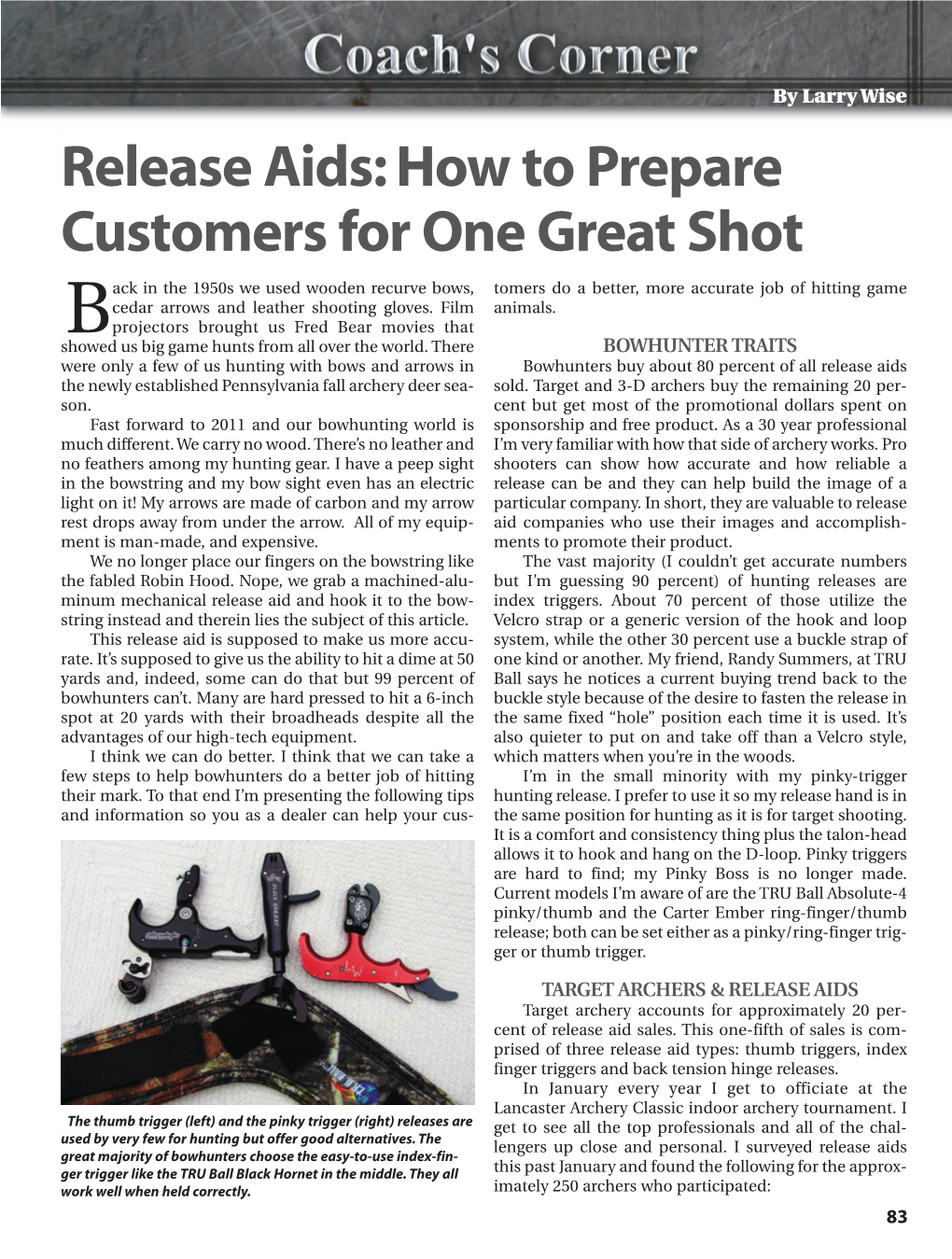 Release Aids: How to Prepare Customers for One Great Shot