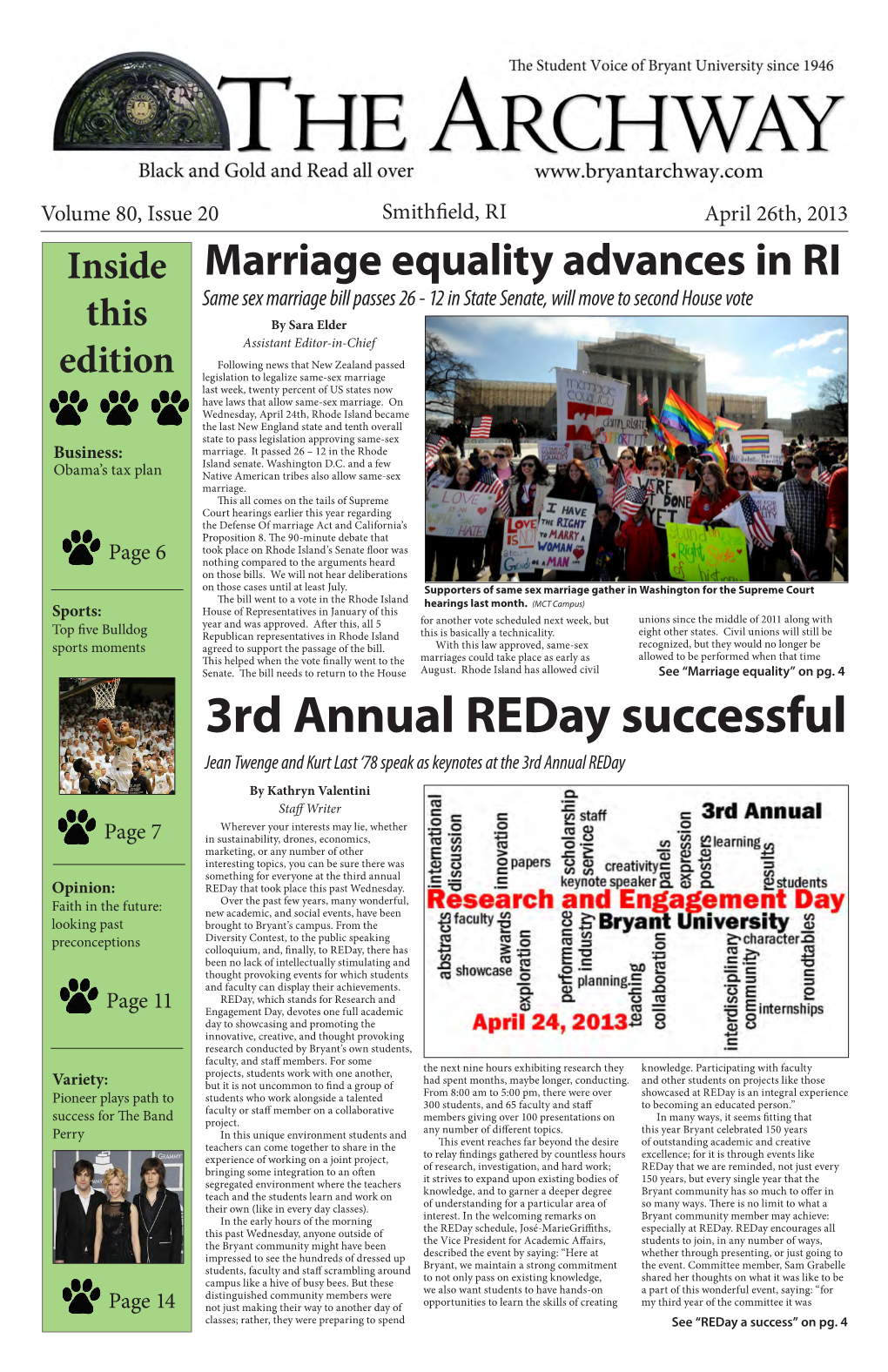 V. 80, Issue 20, April 26, 2013