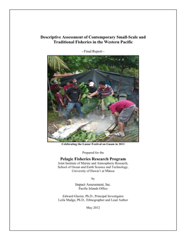 Descriptive Assessment of Contemporary Small-Scale and Traditional Fisheries in the Western Pacific