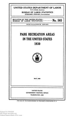 Park Recreation Areas in the United States, 1930
