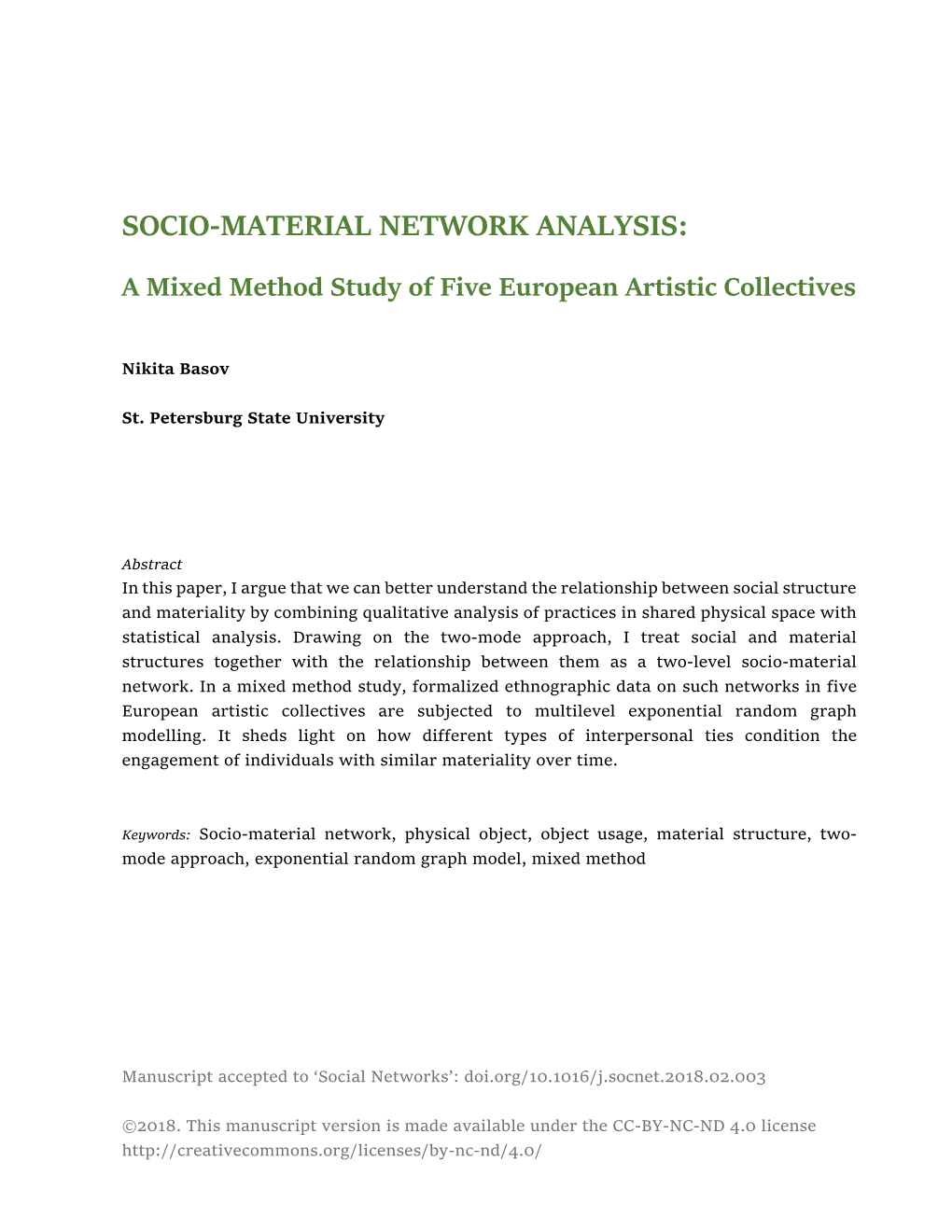 Socio-Material Network Analysis
