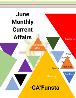 June Monthly Current Affairs -CA Funsta