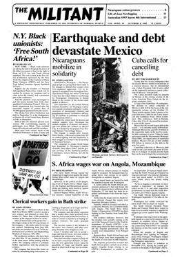 Earthquake and Debt Devastate Mexico