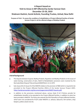 A Report Based on Visit to Areas in MP Affected by Sardar Sarovar