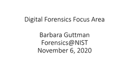Digital Forensics Focus Area
