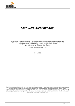 Land Bank Report